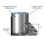 THE WELL - STAINLESS STEEL ICE BARREL IN BLACK TIMBER (FAUX) (PRE-ORDER NOW)